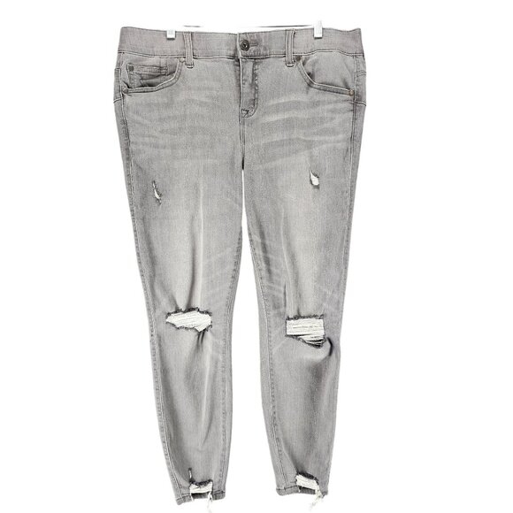 Torrid Jeans Womens 16 Gray Stretch Denim Bombshell Skinny *Read* - Picture 1 of 13